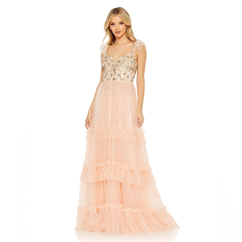 MAC DUGGAL
Cap Sleeve Embellished Tulle Gown